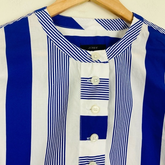 J. Crew classic blue and white striped button front long sleeve top. Size XXS - Picture 6 of 6